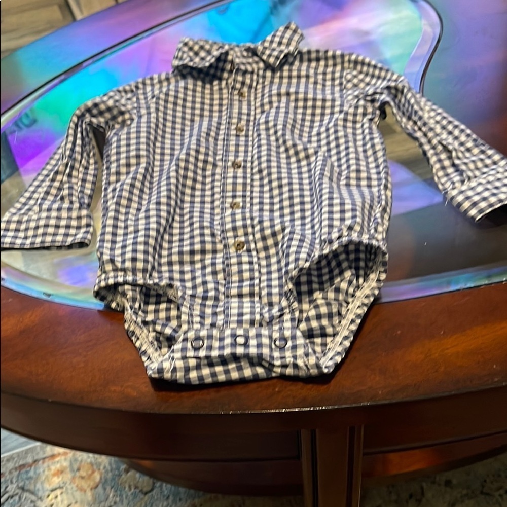 Carter's‎ Navy and White Checkered Baby Bodysuit